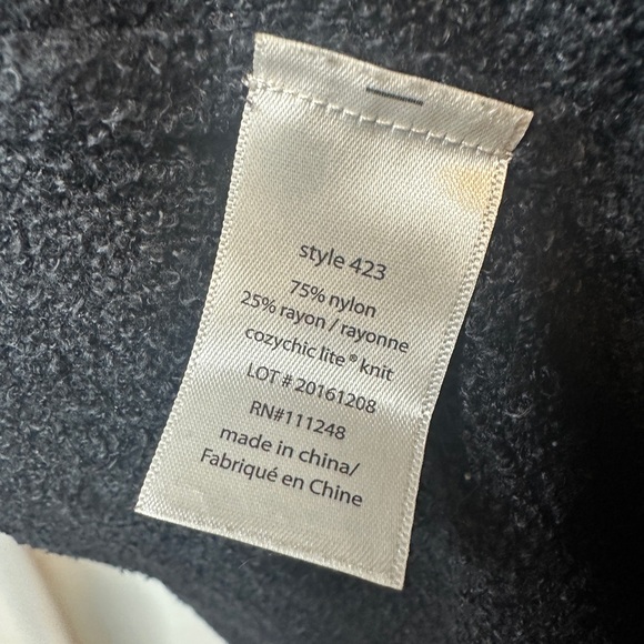 Barefoot Dreams CozyChic Lite Charcoal Cardigan Sweater Wrap Medium - Picture 5 of 11